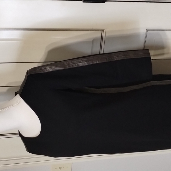 SANDRO H12 Rythme Black Dress Lamb Leather Trim Feel Sleeves Size 3 GORG… - Picture 2 of 13